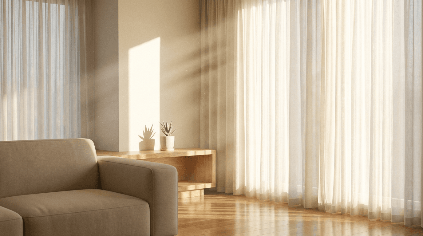 Sunlit living room after a thorough cleaning
